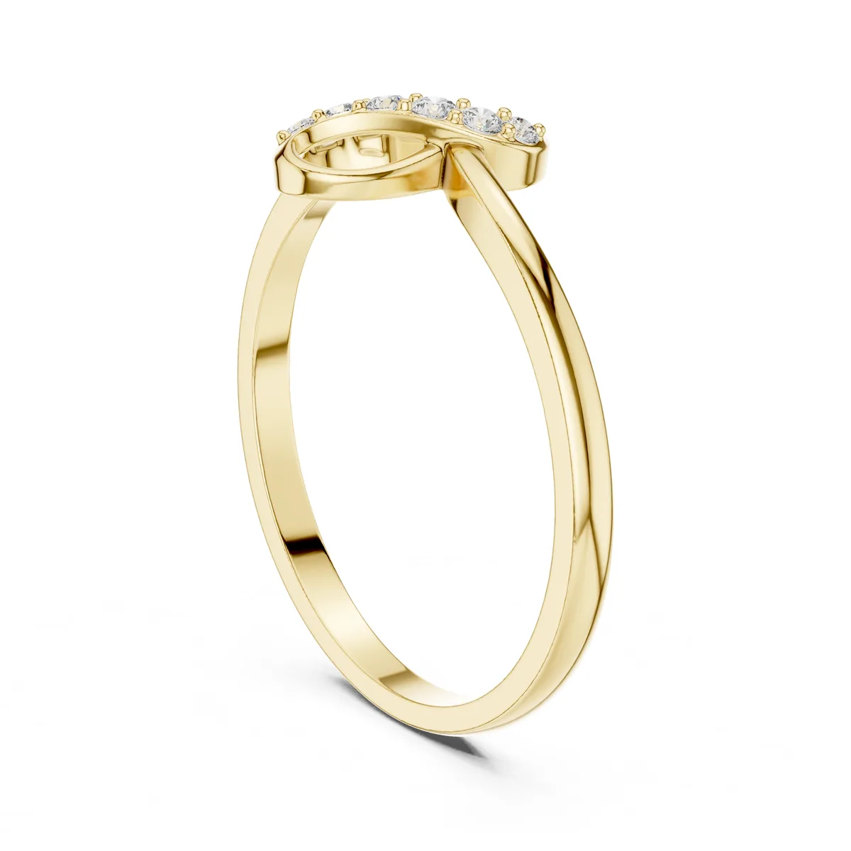 Pavé Loop Diamond Ring in yellow gold