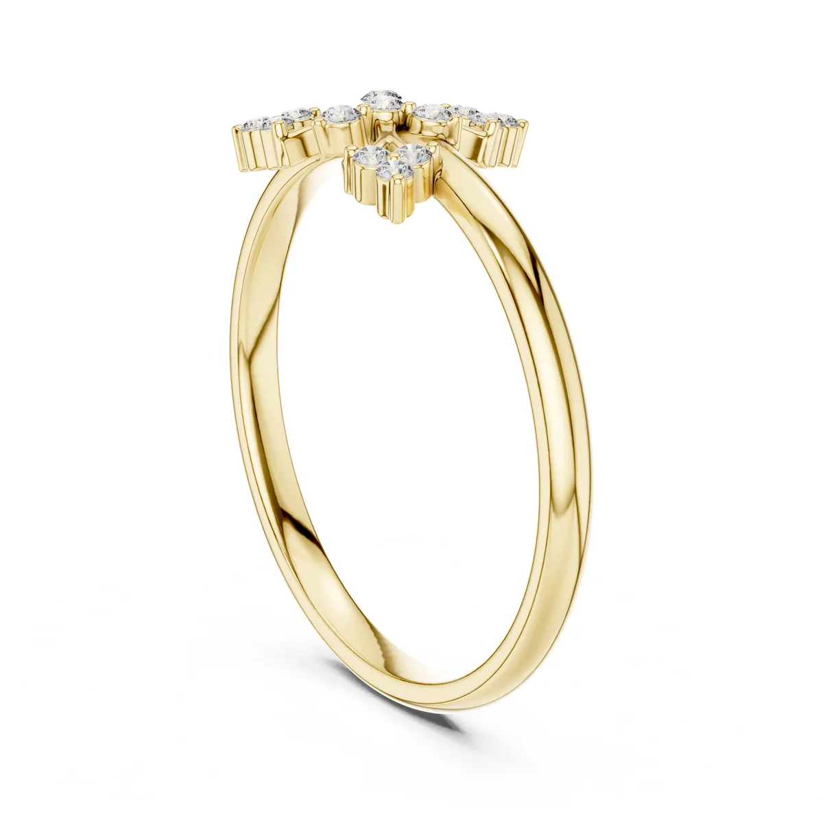 Petite Blossom Diamond Ring in yellow gold