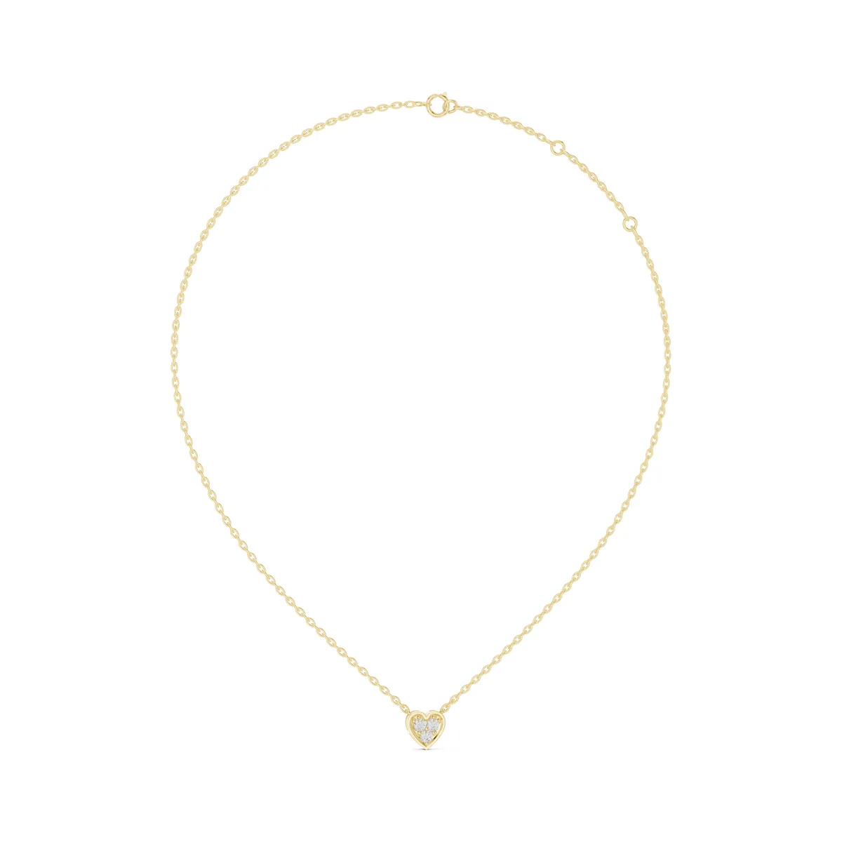 Tiny Heart Diamond Pendant in yellow gold