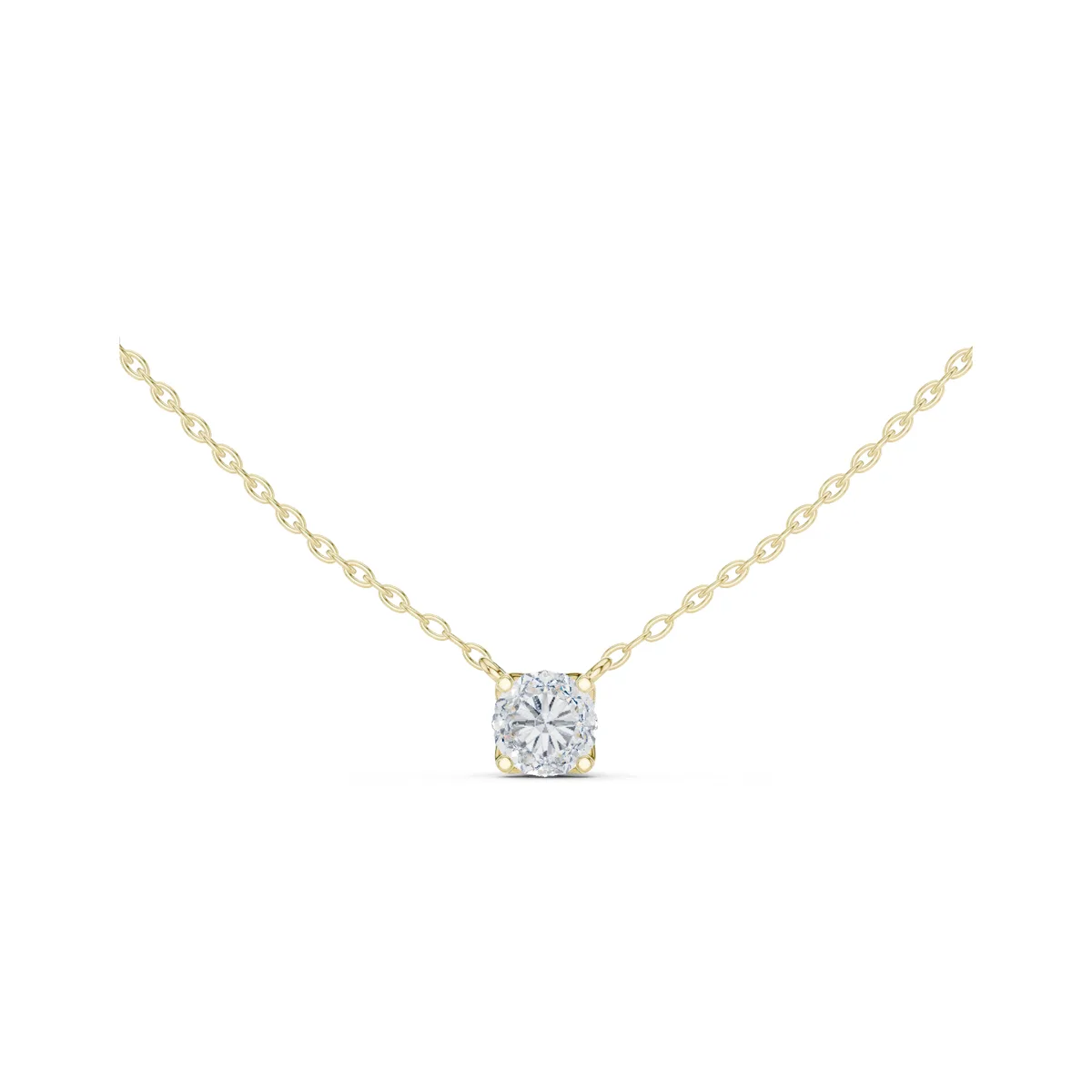 0.85 ct Round Solitaire Diamond Pendant in yellow gold
