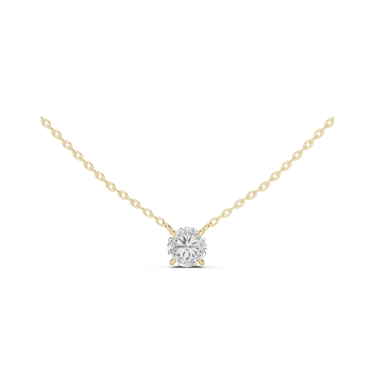1 ct Round Solitaire Diamond Pendant in yellow gold