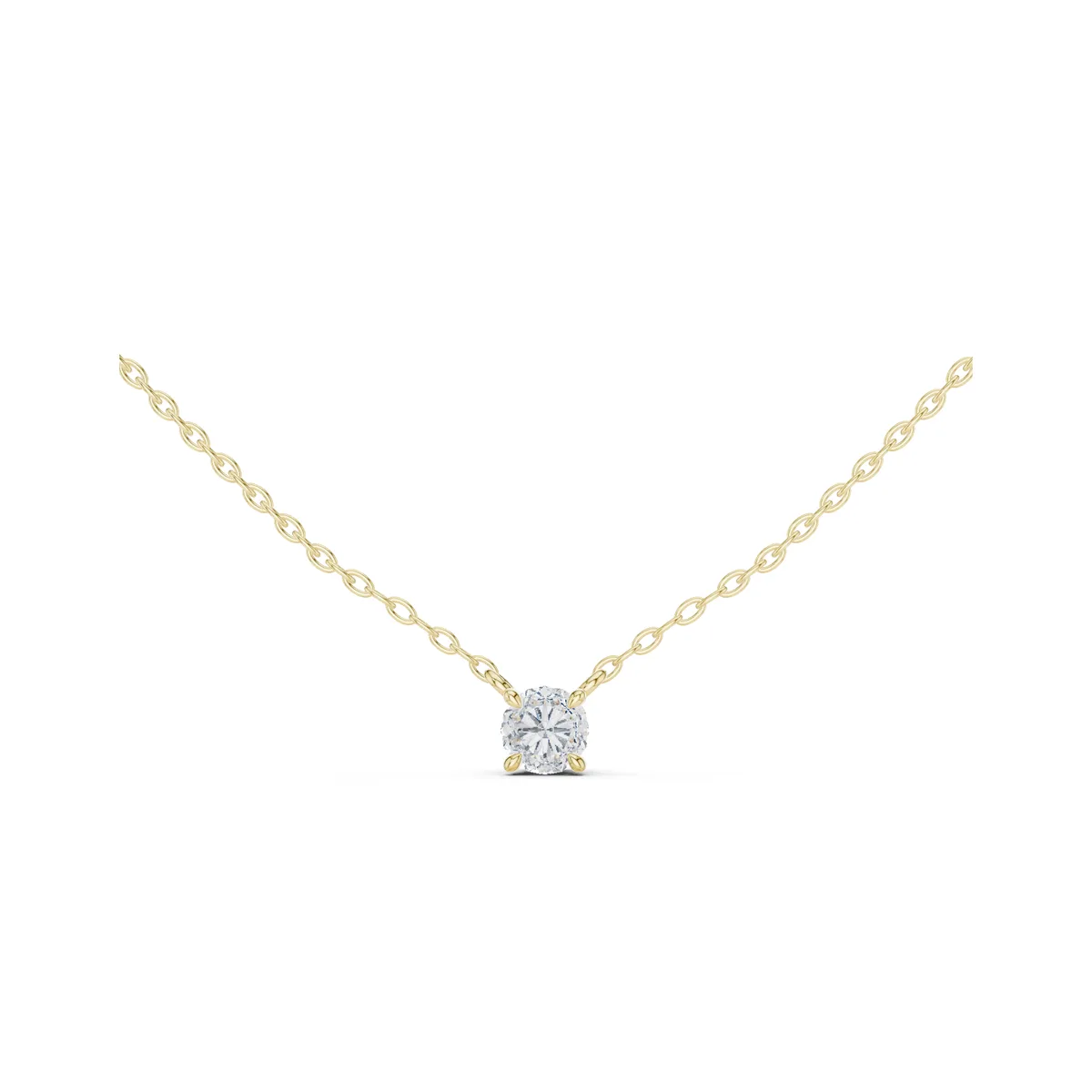0.50 ct Round Solitaire Diamond Pendant in yellow gold