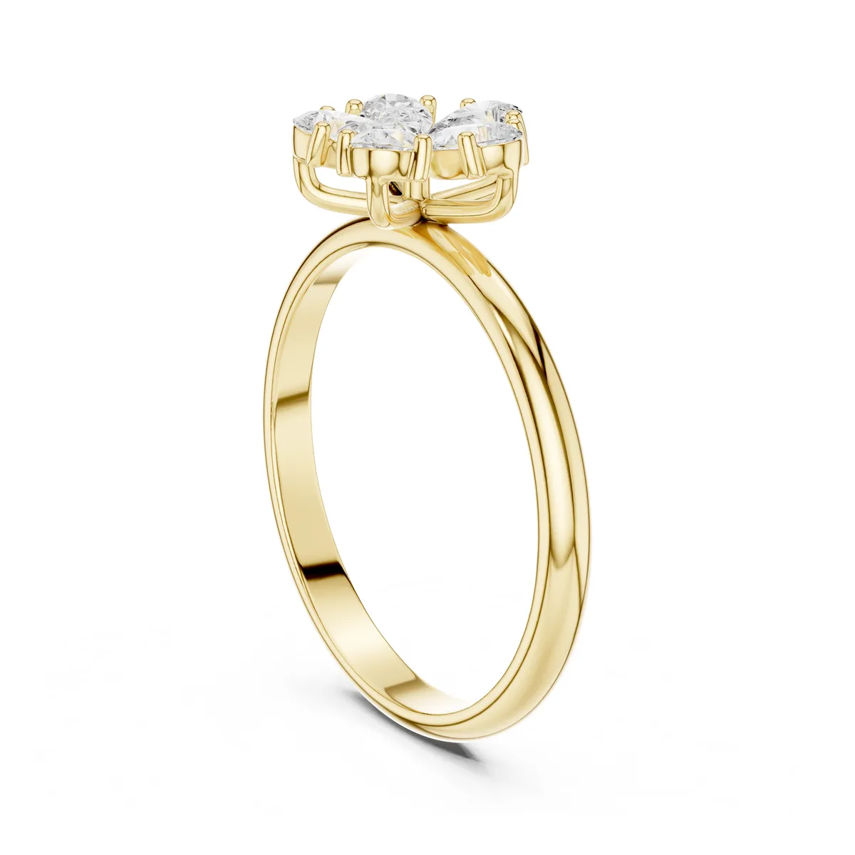 Flower Cluster Diamond Ring in yellow gold