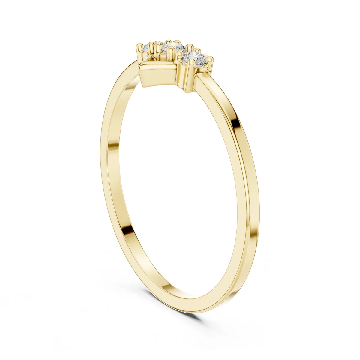 Dainty Cluster Diamond Ring in yellow gold
