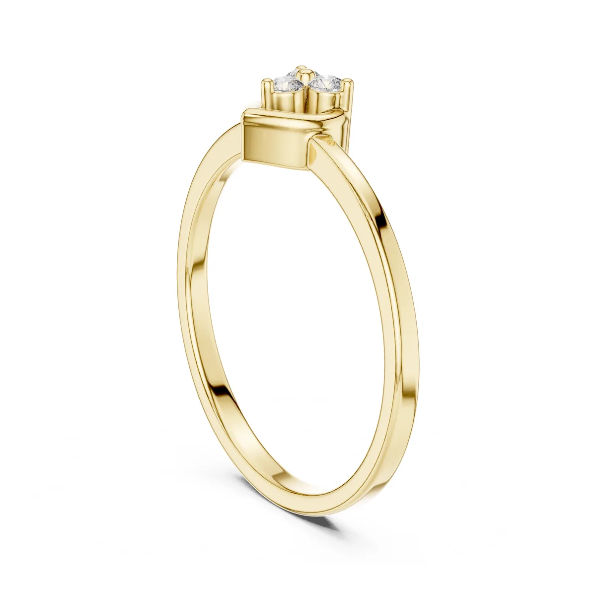 Raised Cluster Diamond Ring in yellow gold