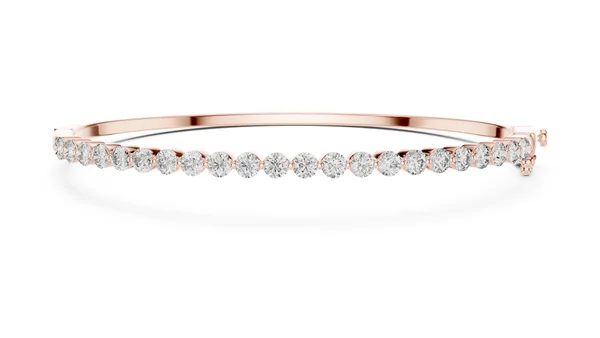Graduated Bezel Bangle Lab Grown Diamond in rose gold