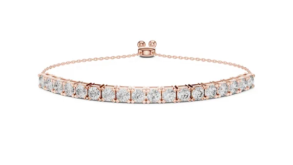 Adjustable Slider Tennis Bracelet Lab Grown Diamond in rose gold