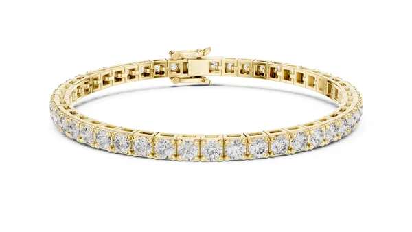 Prong Set Tennis Bracelet Lab Grown Diamond in yellow gold