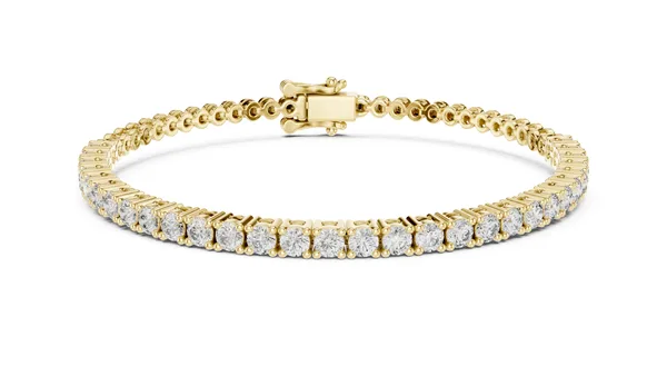 Slim Round Tennis Bracelet Lab Grown Diamond in yellow gold