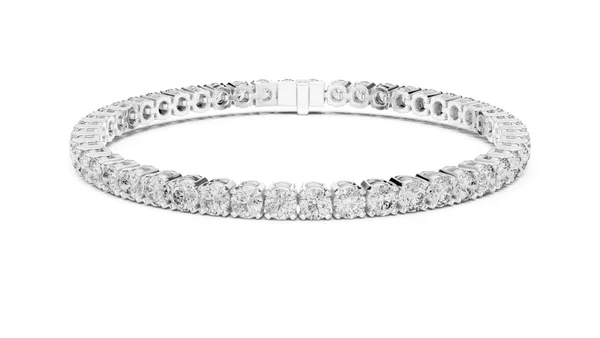 Four Prong Round Tennis Bracelet Lab Grown Diamond in white gold