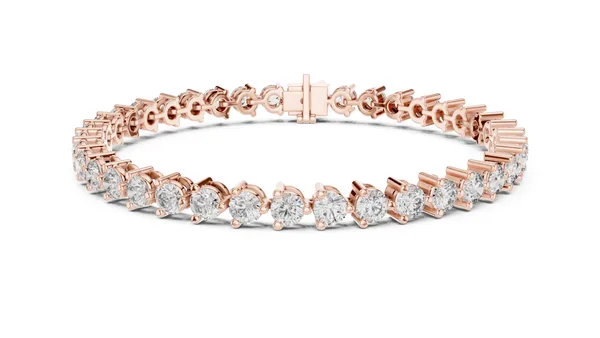 Pear and Round Tennis Bracelet Lab Grown Diamond in rose gold