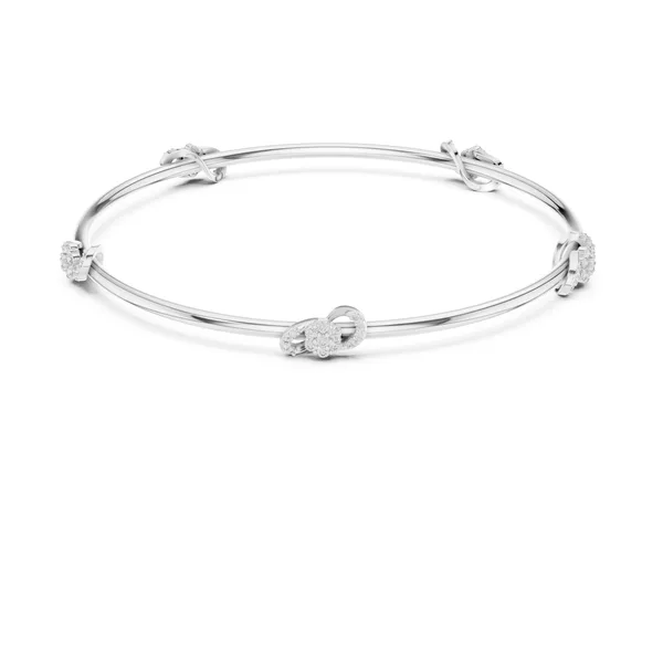 Dainty Cluster Station Bangle Lab Grown Diamond in white gold