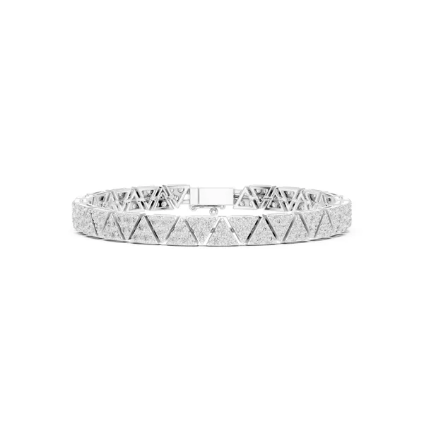 Triangle Pave Tennis Bracelet Lab Grown Diamond in white gold