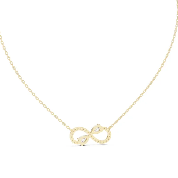 Pear Infinity Necklace Lab Grown Diamond in yellow gold