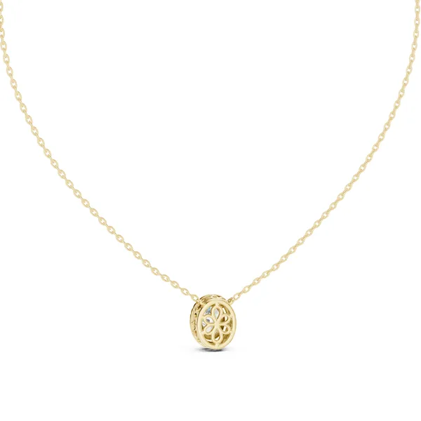 Oval Halo Pendant Lab Grown Diamond in yellow gold