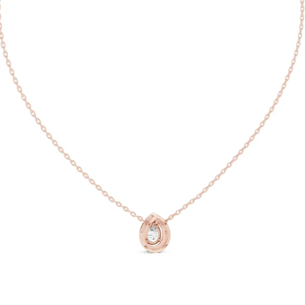 Pear Halo Pendant Lab Grown Diamond in rose gold