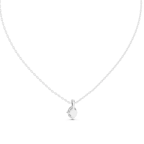 Oval Solitaire Pendant Lab Grown Diamond in white gold