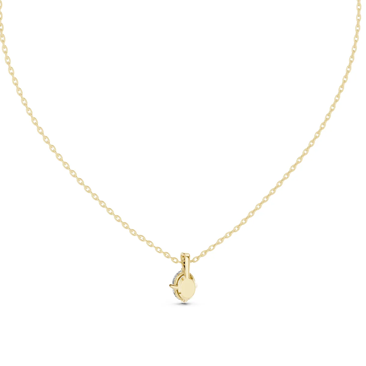 Oval Solitaire Pendant Lab Grown Diamond in yellow gold