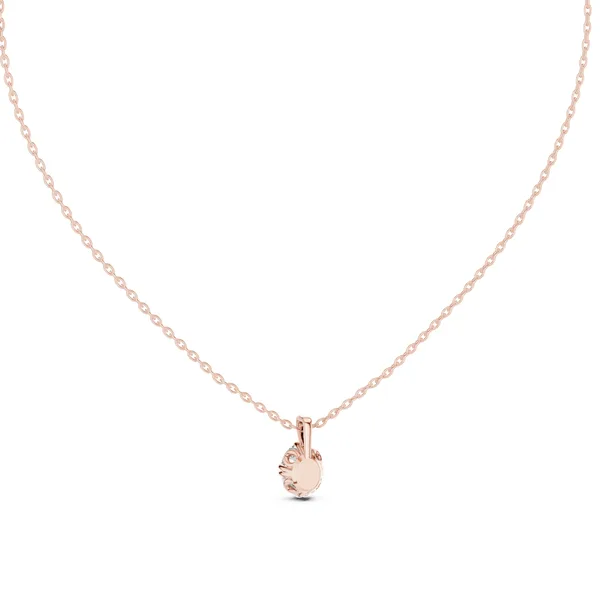 Oval Solitaire Drop Pendant Lab Grown Diamond in rose gold