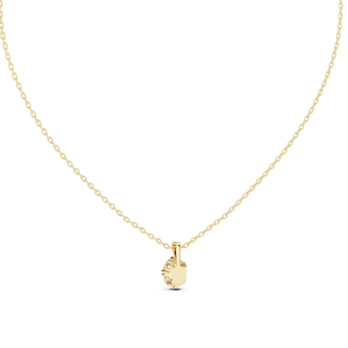 Oval Solitaire Drop Pendant Lab Grown Diamond in yellow gold