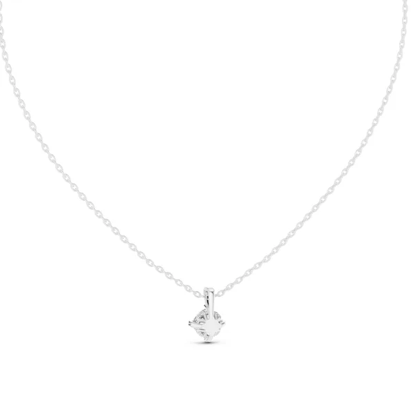 Round Solitaire Drop Pendant Lab Grown Diamond in white gold
