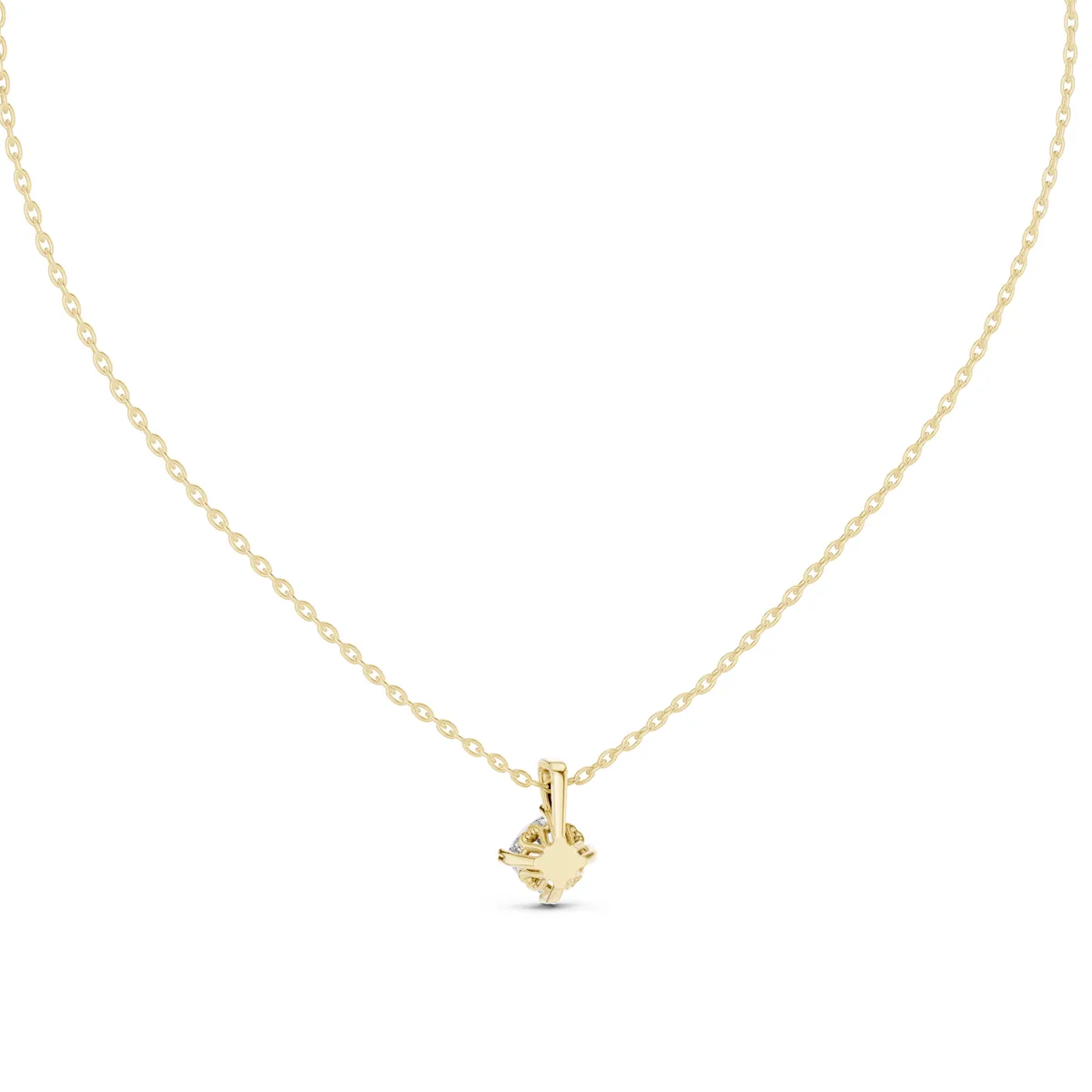 Round Solitaire Drop Pendant Lab Grown Diamond in yellow gold