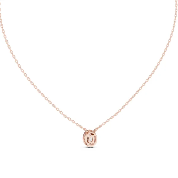 Oval Halo Solitaire Pendant Lab Grown Diamond in rose gold