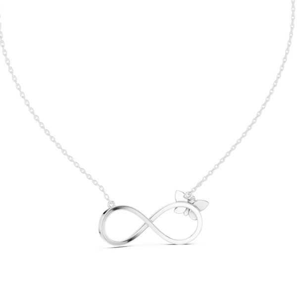 Butterfly Infinity Pendant Lab Grown Diamond in white gold
