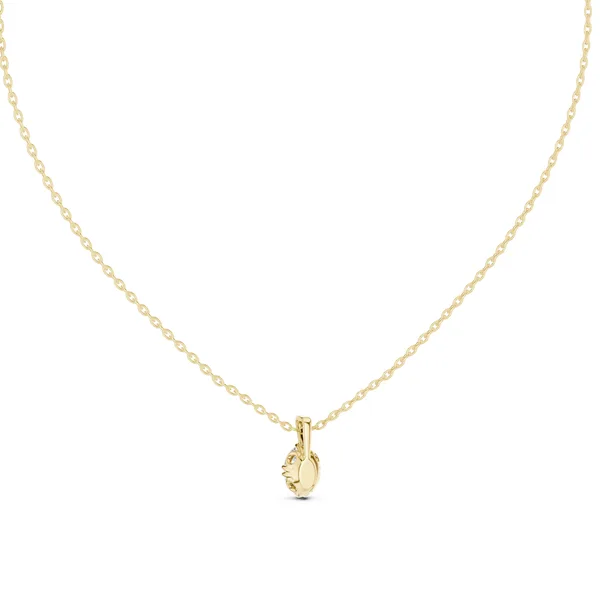 Oval Four Prong Solitaire Pendant Lab Grown Diamond in yellow gold