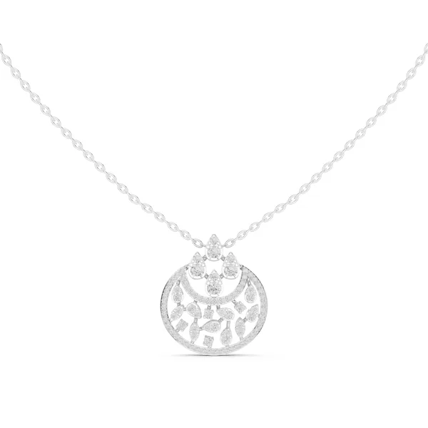 Blossom Openwork Pendant Lab Grown Diamond in white gold