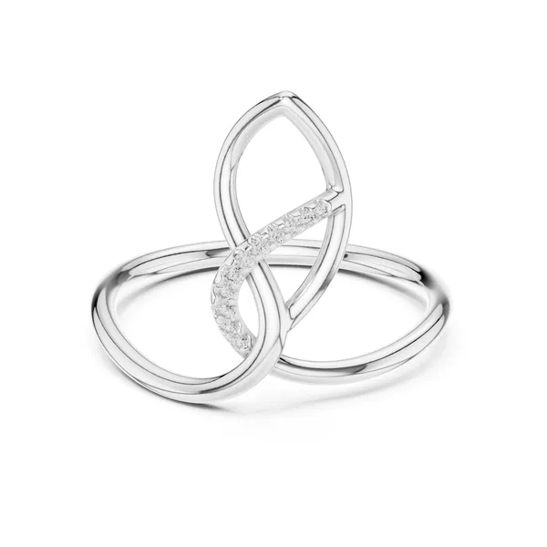 Open Swirl Wrap Lab Grown Diamond Ring in white gold