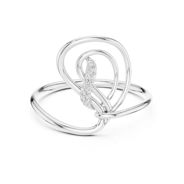 Infinity Knot Lab Grown Diamond Ring in white gold