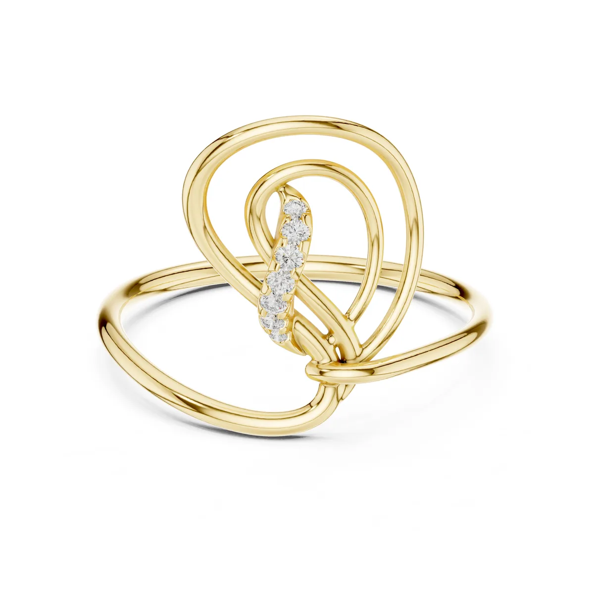 Infinity Knot Lab Grown Diamond Ring in yellow gold
