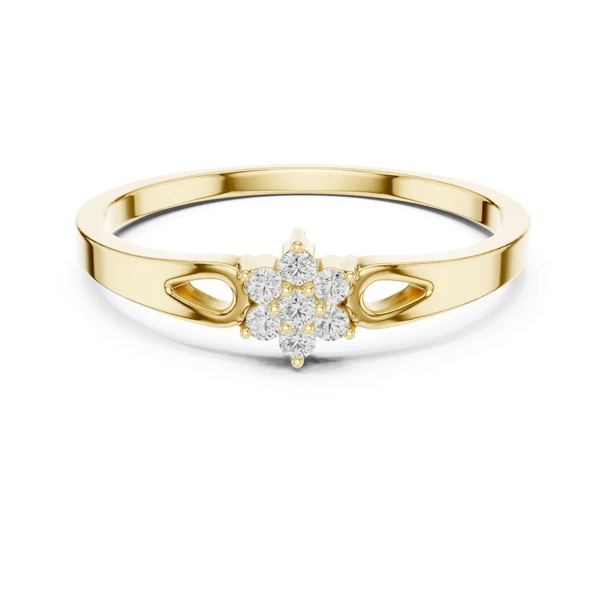 Cluster Lab Grown Diamond Ring in yellow gold