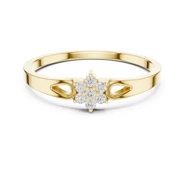 Cluster Lab Grown Diamond Ring in yellow gold