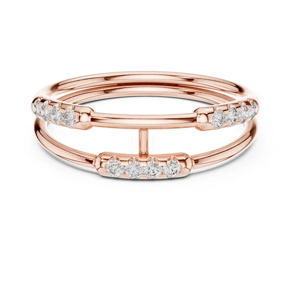 Double Band Crossover Lab Grown Diamond Ring in rose gold