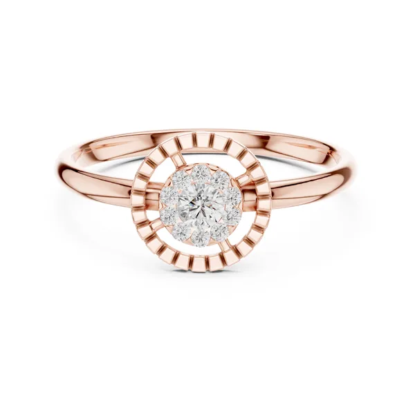 Round Halo Lab Grown Diamond Ring in rose gold