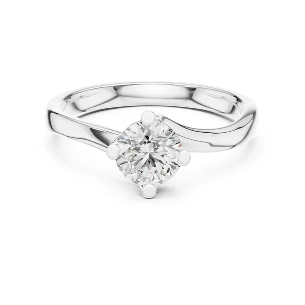 0.50 Ct Round Lab Grown Diamond Solitaire Engagement Ring in white gold