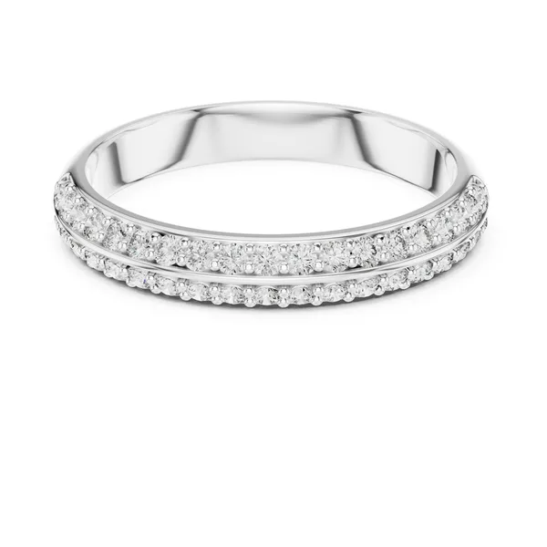0.30 Ct Lab Grown Diamond Pave Half Eternity Band in white gold