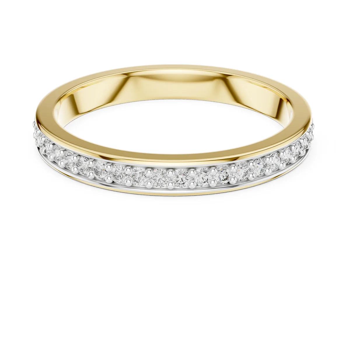 0.16 Ct Lab Grown Diamond Pave Band in yellow gold