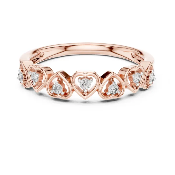 0.10 Ct Lab Grown Diamond Bezel Station Band in rose gold