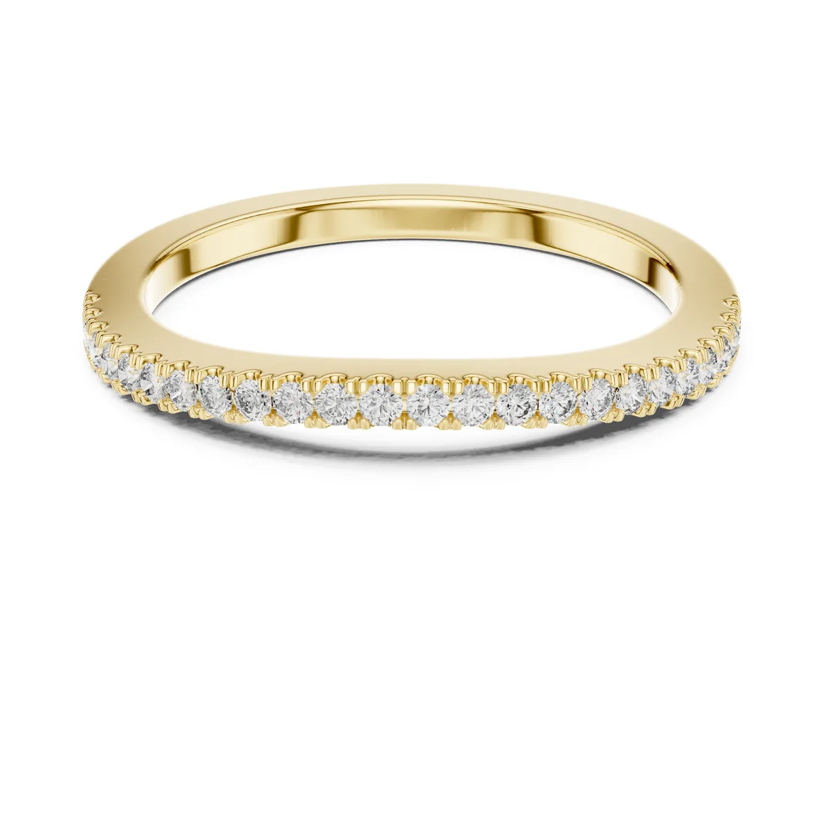 0.22 Ct Lab Grown Diamond Pave Band in yellow gold