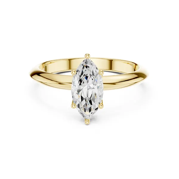 1 Ct Marquise Lab Grown Diamond Solitaire Engagement Ring in yellow gold