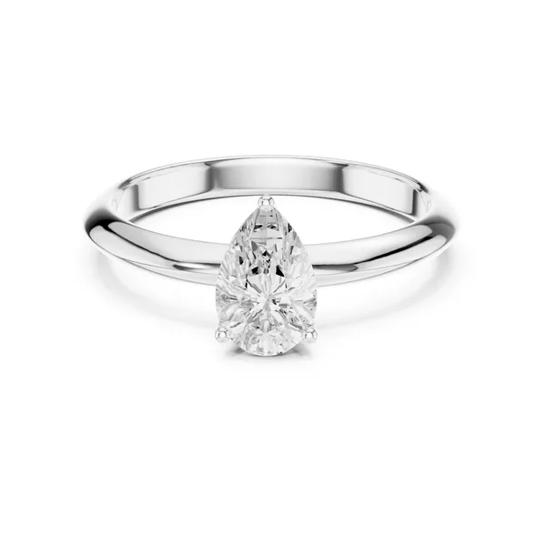 1 Ct Pear Lab Grown Diamond Solitaire Engagement Ring in white gold