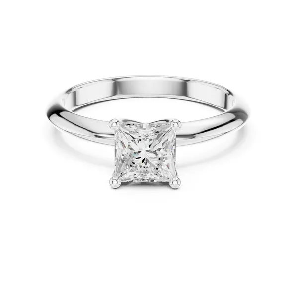 1 Ct Princess Lab Grown Diamond Solitaire Engagement Ring in white gold