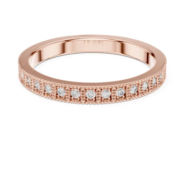 0.32 Ct Lab Grown Diamond Channel Pave Band in rose gold