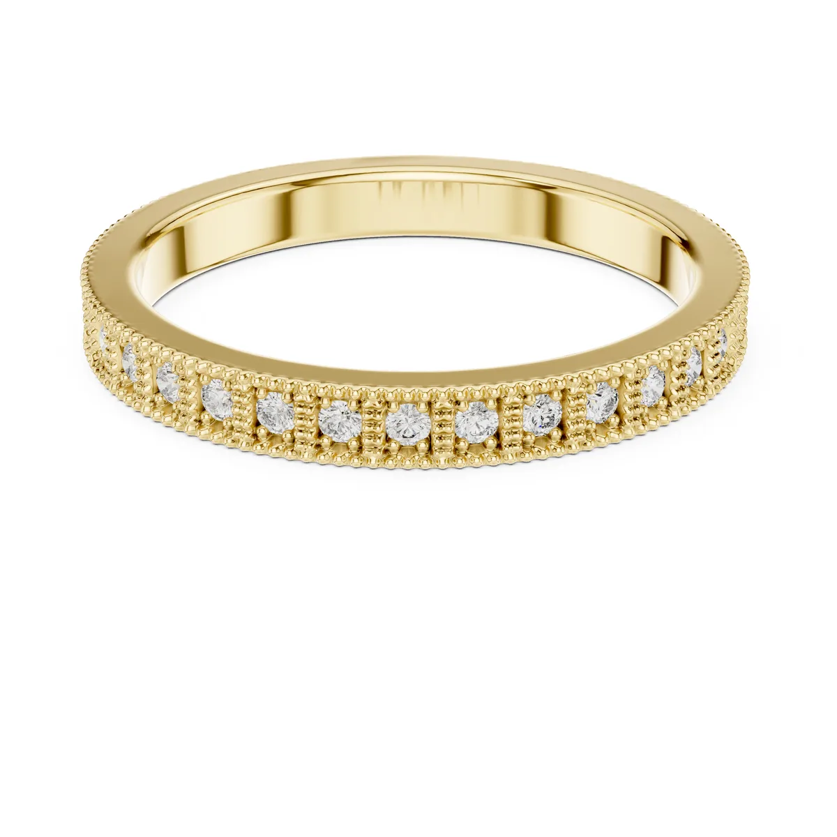 0.32 Ct Lab Grown Diamond Channel Pave Band in yellow gold