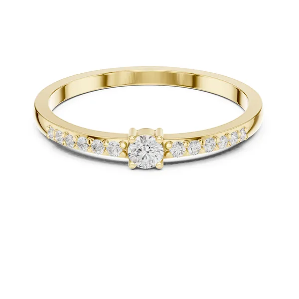 Minimalist Scattered Lab Grown Diamond Ring in yellow gold