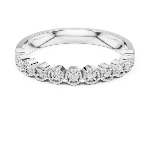 0.12 Ct Lab Grown Diamond Bezel Half Eternity Band in white gold