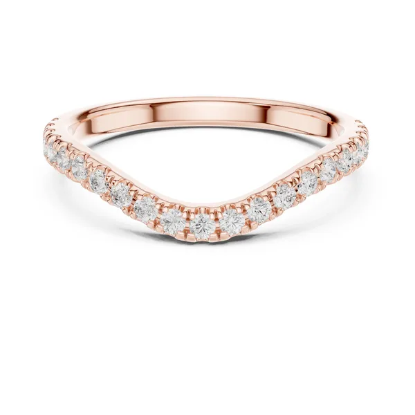 0.34 Ct Lab Grown Diamond Curved Contour Band in rose gold